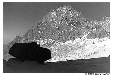BOULDER and MT. GAYLEY, From North Palisade Glacier