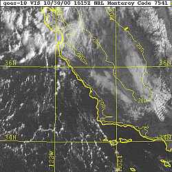 GOES 10 VISIBLE 10/30/00 1615z