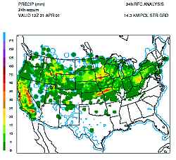 24 Hour Accumulated Precipitation 12z 04/21/01