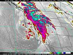 Color Enhanced GOES-10 01/11/01 1530z