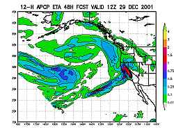 ETA-12 12 hr. Precipitation Ending 12/29/01 12z