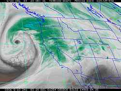 GOES-10 Water Vapor 12/20/01 00z (4 PM PST)