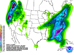HPC 3 Day QPF Forecast from 12/24/02 12z (4:00 am)
