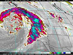 GOES-10 IR Satellite Photo 1500z 7:00 am PST