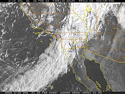 GOES-10 Visible Satellite Photo 1600z 8:00 am PST