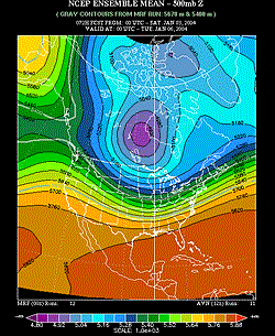 Ensemble Mean Forecast for 01/06/04 00z