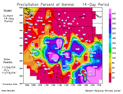 Precipitation Percent of Normal 11/06/04 - 11/19/04 (WRCC) 