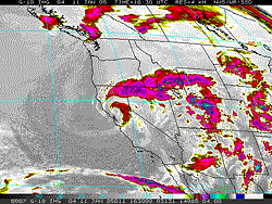 GOES 10 IR Satellite Photo 01/11/05 1630z 8:30 am PST