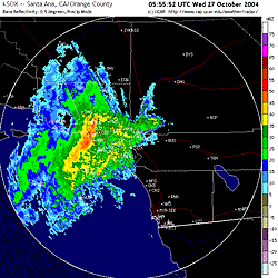 KSOX NEXRAD Radar Image 10/26/04 10:56 PM PDT