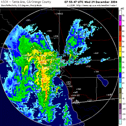 NWS Santa Ana NEXRAD Radar 12/29/04 07:55z (12/28 11:55 pm PST) 