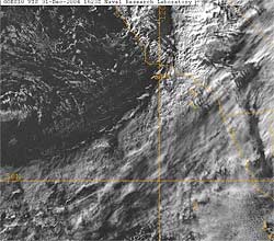 NRL GOES-10 Visible Satellite Photo 12/31/04 16:23z 8:23 am PST