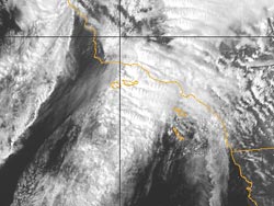 NRL GOES-10 Visible Satellite Image Tuesday Afternoon at 2:30 P.M. PST 03/28/06