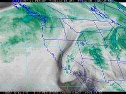 GOES-11 Water Vapor Image 6:30 am PST 02/19/07