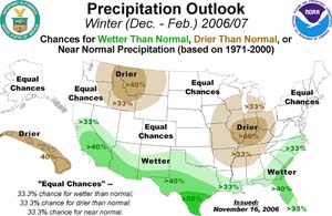 NOAA Winter Precipitation Outlook Issued 11/16/2006