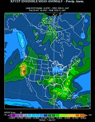 NOAA ESRL/PSD Reforecast Ensemble Precipitation Anomaly for 02/11/07 00z