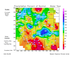 Precipitation Percent of Normal 10/01/06 to 12/22/06 WRCC