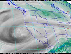 GOES-11 Water Vapor Image - January 22, 2008 6:30 a.m. PST