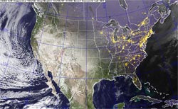 NRL GOES Composite Visible/IR Satellite Image December 8, 2007 1:30 p.m. PST