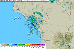 Southern California Regional Radar (UCAR) October 13, 2007 12:56 a.m. PDT
