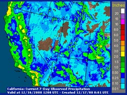 AHPS Precipitation Analysis For Week Ending 12/16/08 4:00 a.m.