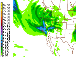 Forecast 24 hr. Precipitation (18z NAM 12/12/08) 10 PM Sunday to 10 PM Monday