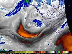 RAMDIS IR3 Water Vapor Image February 18, 2009 6:30 a.m. PST