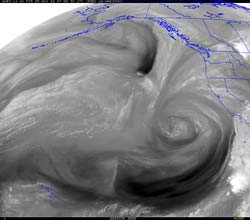 GOES-11 Water Vapor (UW-MAD)  Monday, November 24, 2008 - 4:30 p.m. PST