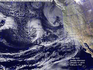 NRL GOES Day/Night Image January 17, 2010 - 3:00 p.m. PST