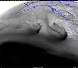 GOES-11 Water Vapor Image (UW-MAD) from January 18, 2010 - 8:30 a.m. PST