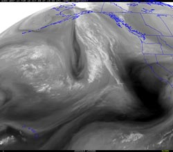 UW-MAD GOES-11 WV Satellite Image Saturday, Oct. 10, 2009 12:30 p.m. PDT