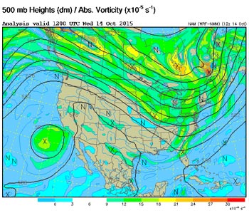 UCAR NAM 12z Analysis for October 14, 2015 at 5:00 am PDT