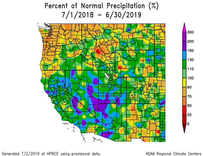 California Annual Rainfall Chart