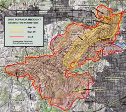 2005 Topanga Incident Fire Progression