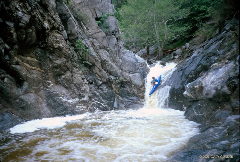 Gary Valle running Royal Falls in Royal Gorge on Arroyo Seco.