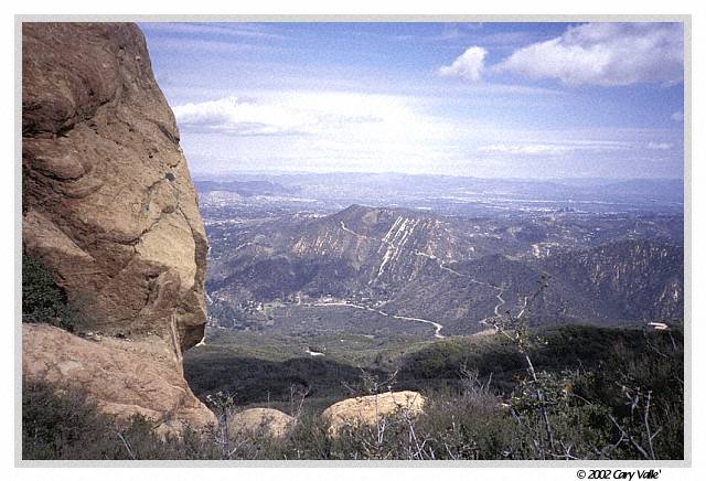 Sandstone formation on Backbone Trail near Corral Canyon. On Bulldog 50K course. (Southern California)