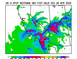 NMM Precipitation Forecast HIRESW 4/26/06 06z