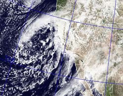 NRL Visible IR Satellite Image from Tuesday at 12:30 P.M. PDT 4/04/06