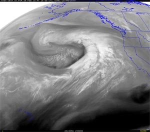 GOES-11 Water Vapor Image (UW-MAD) February 25, 2010 - 7:00 a.m. PST